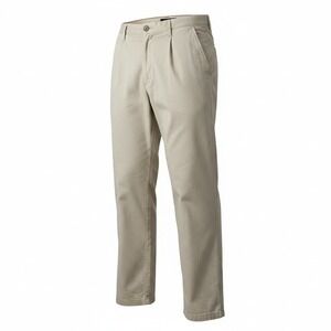 Tommy Hilfiger Men's Pleated Chino Pants 42x30 Khaki Tan Cotton Twill Trousers